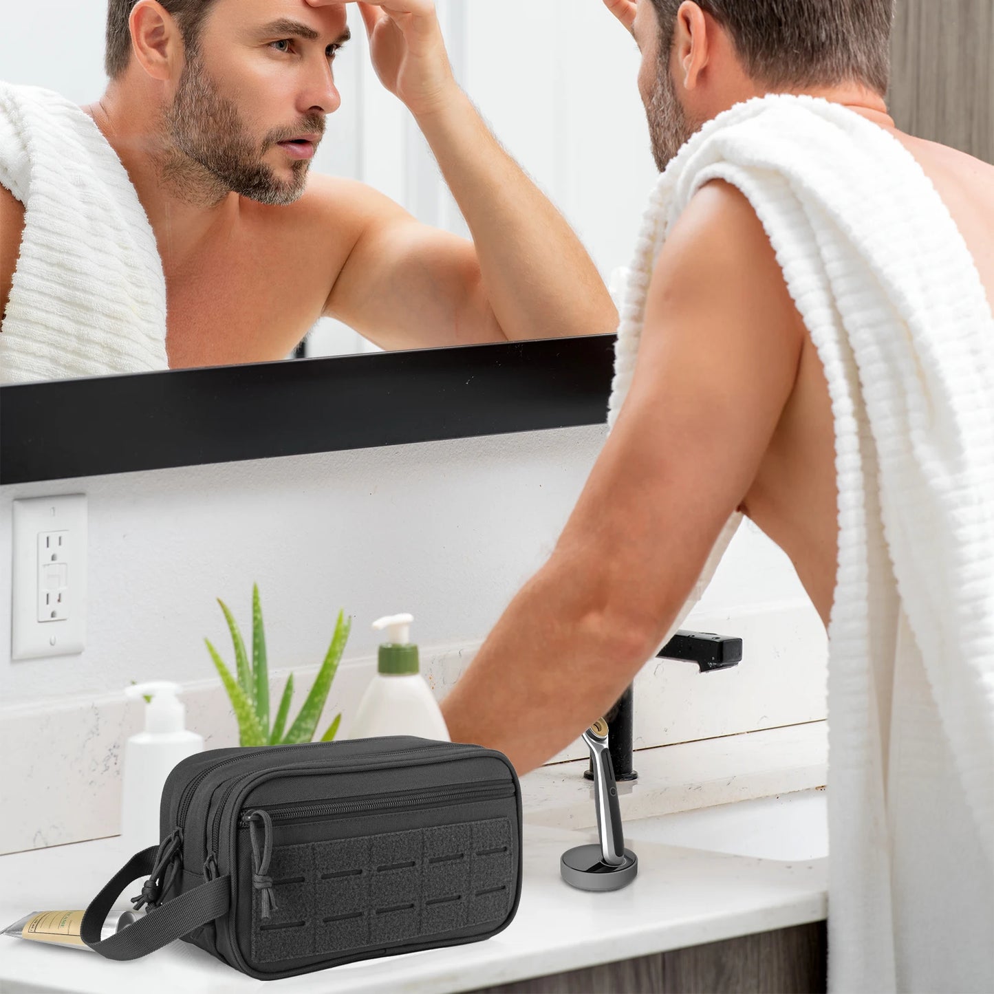 Tactical Toiletry Bag For Men Hygiene Bag Mens Shaving Kit Travel shower Makeup makeup pouch cosmetic organizer bags