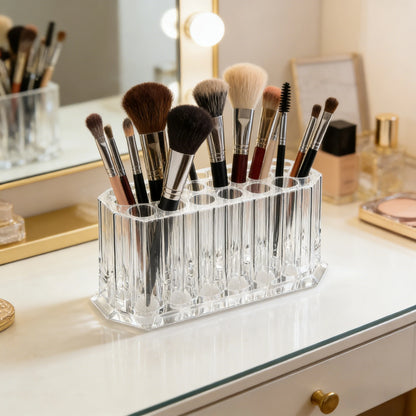 26 Holes Acrylic Nail Brushes Organizer Nail Art Kit Storage Tools Makeup Cosmetics Pen Display Case Holder Holder Showing Shelf