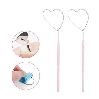 1pcs Eyelash Extension Mirror Long Style Magnify Heart Shaped Hand Mirrors For Checking False Lash Tech Supplies Makeup Tools