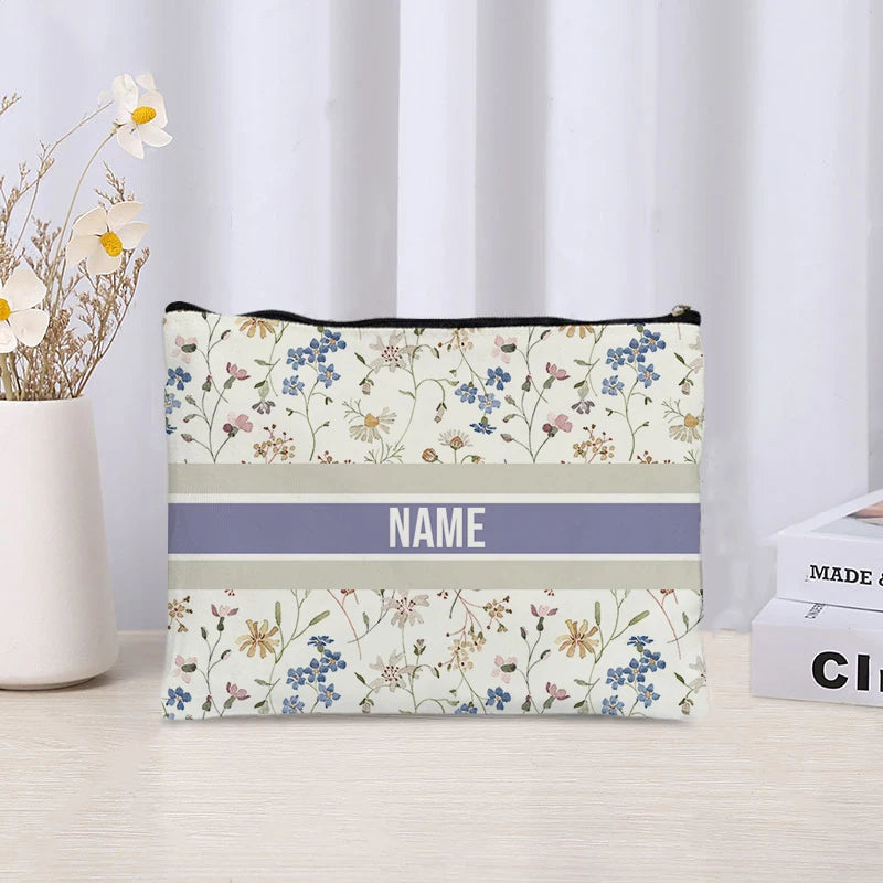 Custom Makeup Bag Trendy Canvas Travel Cosmetic Organizer Luxury Wedding Bridesmaid Gift Purse Vintage Brand Side Bag for Ladies