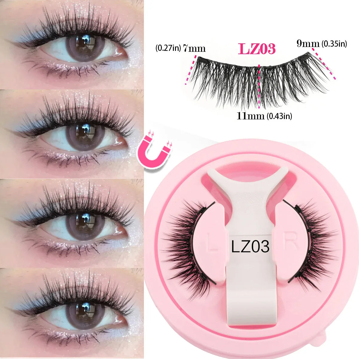 New Magnetic Eye Lashes With Winged Ends Soft Reusable Magnetic Lashes Natural Look 3D False Lashes Makeup With Magnet Tool
