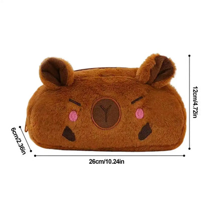 Capybara Pencil Case Cute Plush Zipper Pen Box Stationery Storage Organizer For Kids Students School, College Supplies, Gifts