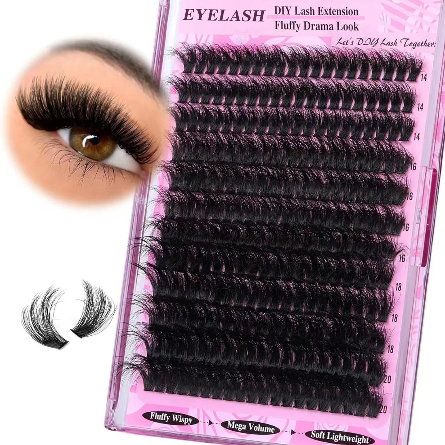 Little Devil false eyelash extenstions korean style Natural Wispy Lashes Individual clusters eyelashes For women makeup Salon