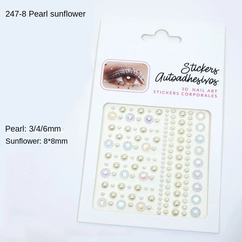 Karsyngirl 1 Sheet Eye Body Face Gems Jewels Rhinestone Stickers Self Adhesive Crystal Rainbow Makeup Diamonds Face Stick Gems