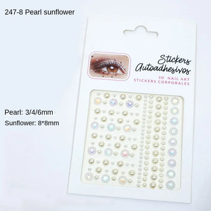 Karsyngirl 1 Sheet Eye Body Face Gems Jewels Rhinestone Stickers Self Adhesive Crystal Rainbow Makeup Diamonds Face Stick Gems