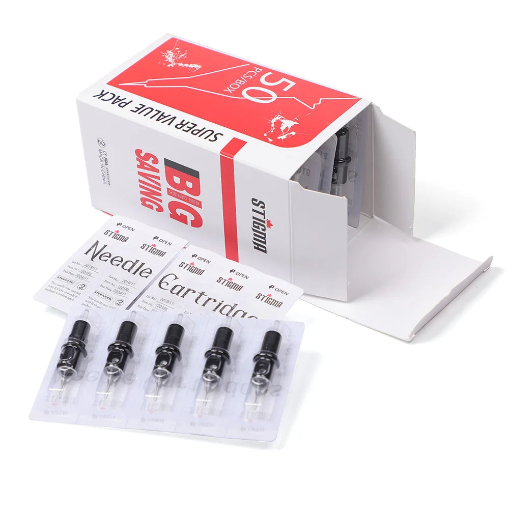 50Pcs Tattoo Cartridges Needles Boutique Disposable Sterile  Revolution Safe Cartridges For Tattoos Machines Makeup Body