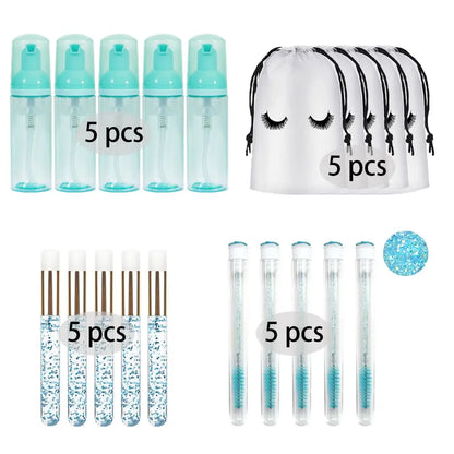 20/40PCS Suit 60ML Empty Pump Bottle Eyelash Shampoo Care Makeup Tool Travel Foam Dispenser Bottle Plastic Cleanser Soap Care