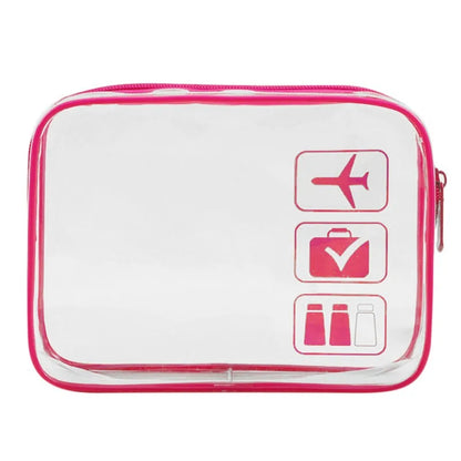 Clear Zippered Makeup Organizer Bag - Transparent Cosmetic Case For Travel & Bathroom Storage 