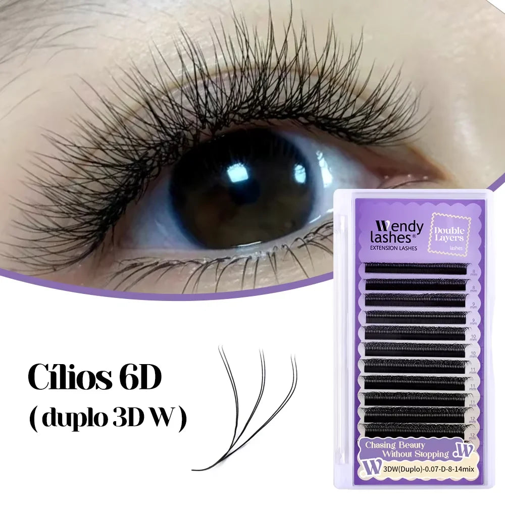 5D/6D/4D/3D W Shape Lashes Extension Automatic Flowering Premade Fan Eyelashes Makeup Supplies Wendy Lashes EyeLash Extensions