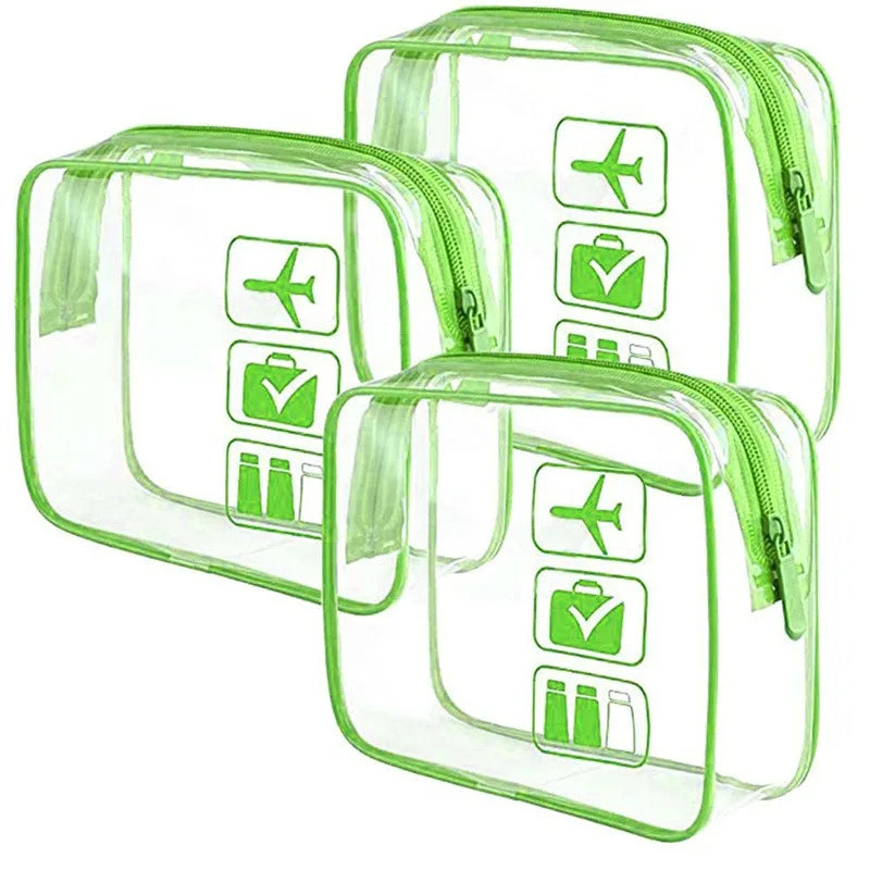 Clear Zippered Makeup Organizer Bag - Transparent Cosmetic Case For Travel & Bathroom Storage 