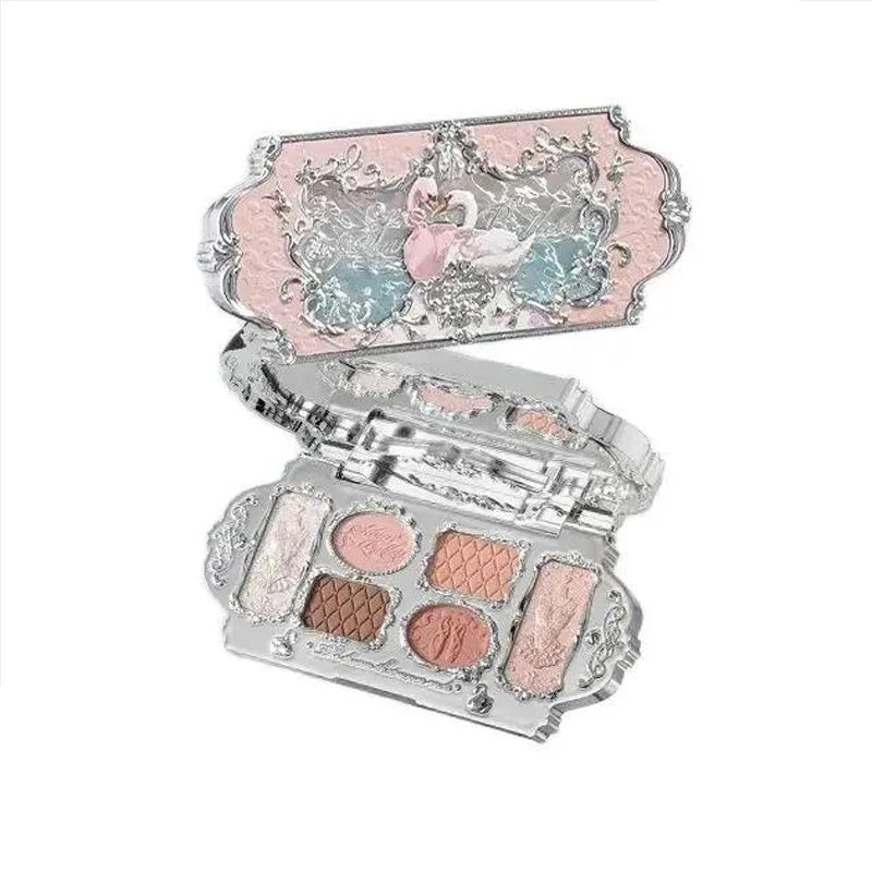 Flower Knows Swan Ballet Eyeshadow Palette Matte Fine Shimmer Pearl Face Palette 6 Colour Glitter Eye Shadow Flowerknows Makeup