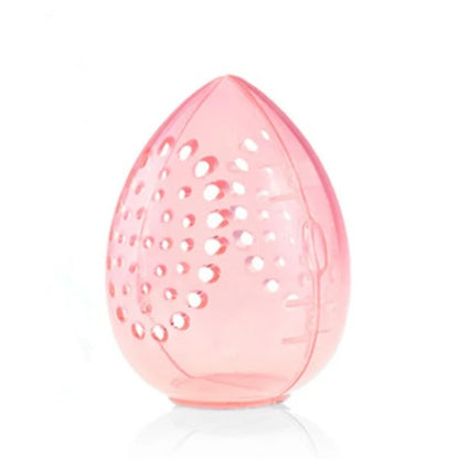 Empty Makeup Sponge Storage Box Plastic Egg Shaped Cosmetic Puff Organizer Rack Portable Makeup Blender Holder Stand Drying Box