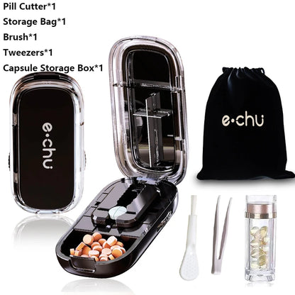 Sharp Pill Cutter Half Storage Compartment Box Splitter Divide Medicine Organizer Drug Slicer Medicine Tablet Storage Container
