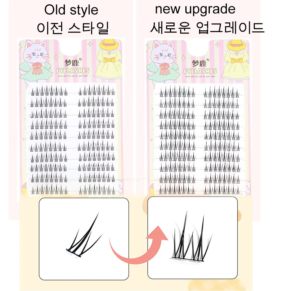 10 Pairs Fairy False Eyelashes Little Devil Individual Lashes Extension Naturally Heat Bonded Cluster Lashes Makeup Tools