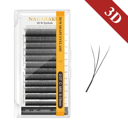 NAGARAKU 3D 4D 5D 6D W Shape  Premade Volume Fan WW Eyelash Extensions Soft Mesh Technological Lashes Makeup False Eyelashes