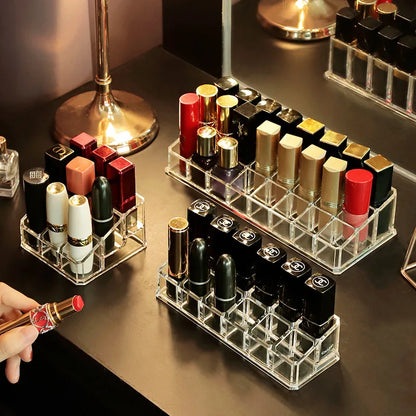 Multifunctio Makeup Lipstick Case Makeup Organizer Storage Box Lipstick Display Stand Holder Cosmetic Jewelry Organizer Box