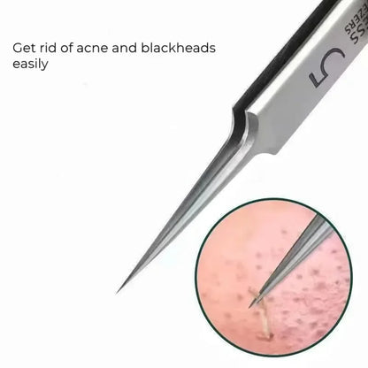Hot No.5 German Ultra-fine Blackhead Remover Tweezers Professional Salon Pimple Acne Needle Cell Clip Comedone Extractor Tools