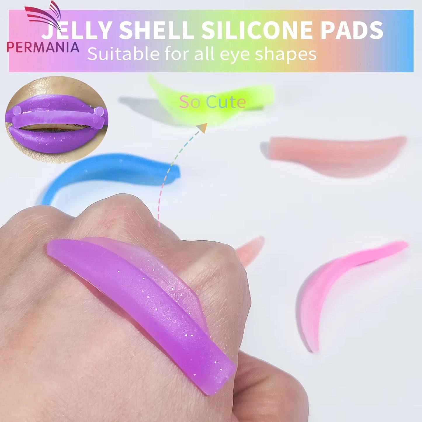 Permania Reusable Eyelash Lifting Silicone Lamination Pad Eyelash Perm Rods 3D False Eyelashes Extension Curler Pad Makeup Tools
