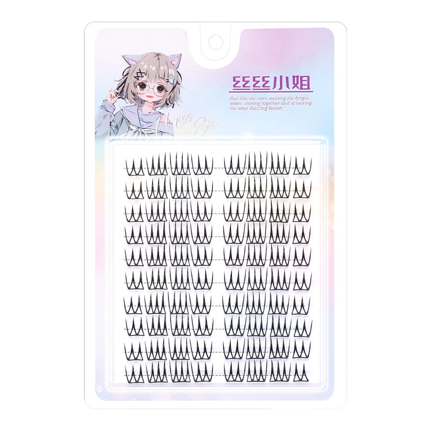 DIY U shaped Resuable Lashes Spiky Cluster Eyelash Extensions For Korean Kpop Girl Eye Makeup Tool 10 Rows