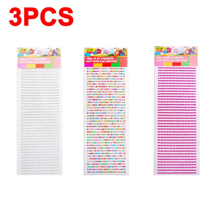 New 3mm Rhinestones for Face Makeup Crystals Bright Face Jewelry Gems Stickers Children's Stickers Adhesive Glitters for Face