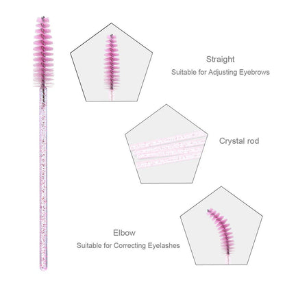 100Pcs Crystal Eyelash Brush Disposable Mascara Wands Eyelash Extension Microbrush Eyebrow Applicator Makeup Brush