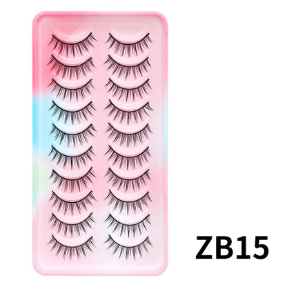 Natural Lashes 5/10 Pairs Eyelashes 3D Mink Lashes Manga Lashes Strip Lashes Band Soft Light False Eyelashes Makeup