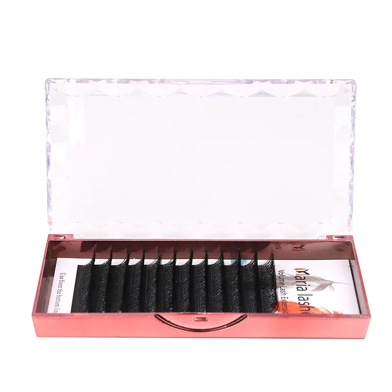 MARIA 4D W Shaped Beam Eyelash Extensions Patch Russian Private Label Wholesale Clusters Easy Fan Volume Lashes Makeup