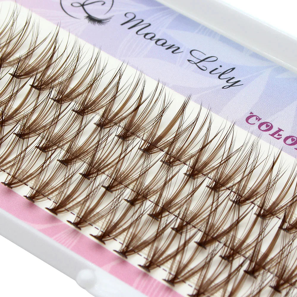 Blue Purple Mix Colored Lashes Cluster Eyelash Extension Natural Long 20D Volume Effect Faux Bunche Individual Makeup Cilias