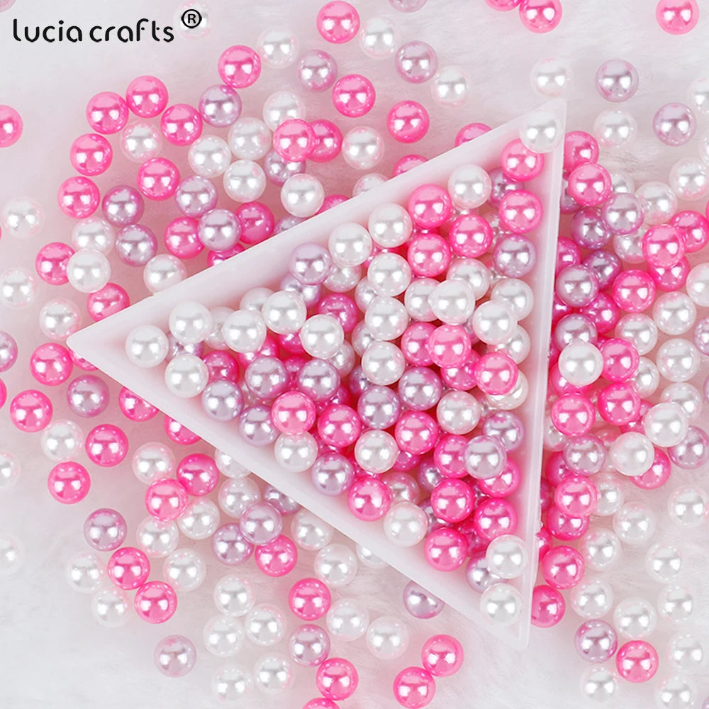 3/4/5/6/8/10mm  No Hole ABS Pearl Bead For  Makeup Box Filling Bead  Christmas/Garment Sewing /DIY Crafts Decoration  V0824