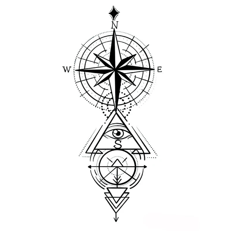 Tattoo Stickers Totem Black Color Flash Temporary Waterproof Party Fake Makeup Neck Hand Arm Body Art for Men Women