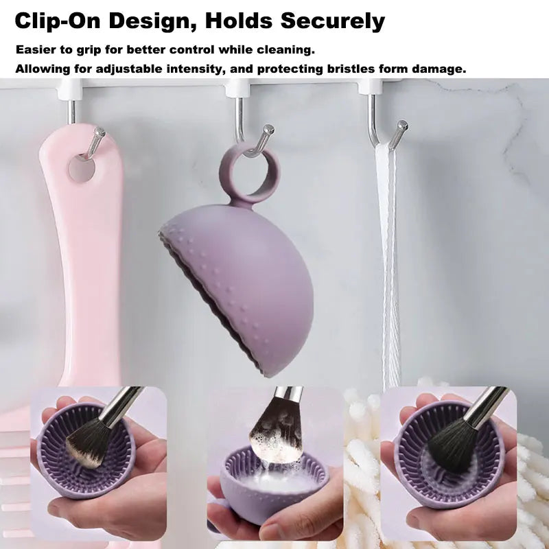 Makeup Brush Cleaner Soft Silicone Makeup Brush Bowl Folding Powder Puff Eyeshadow Brush Cleaning Pad Beauty Tools