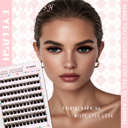 Marks Future Self-Adhesive Eyelashes Are Thick and Curled for Big Eyes, Suitable for Makeup, Proms, Parties, Beginner-Friendly, and Enhance Your Styling Charm.
