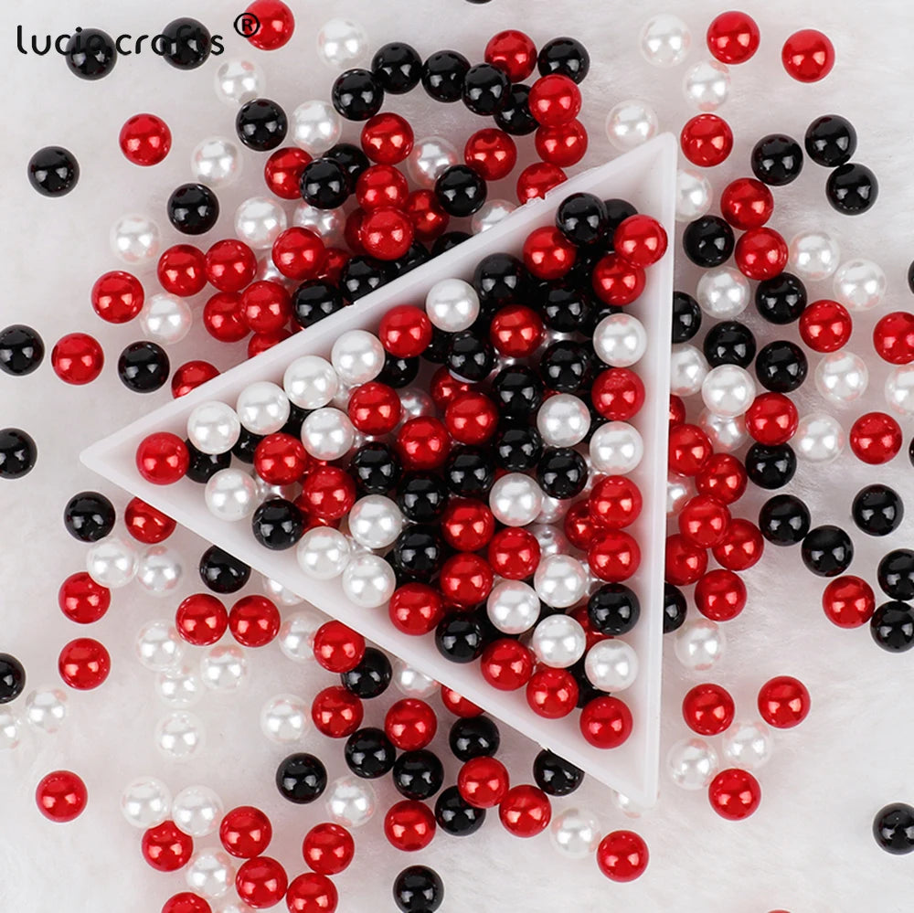 3/4/5/6/8/10mm  No Hole ABS Pearl Bead For  Makeup Box Filling Bead  Christmas/Garment Sewing /DIY Crafts Decoration  V0824
