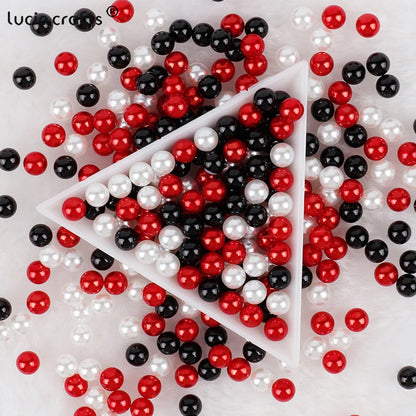 3/4/5/6/8/10mm  No Hole ABS Pearl Bead For  Makeup Box Filling Bead  Christmas/Garment Sewing /DIY Crafts Decoration  V0824