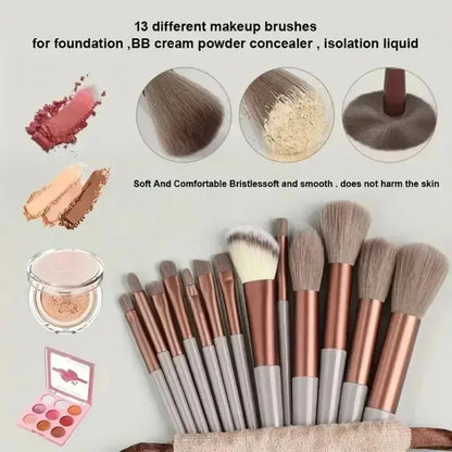 13 Pcs Makeup Brushes Soft Fluffy Professional - Eye Shadow, Foundation, Powder, Blush Blending, Women’s Tools