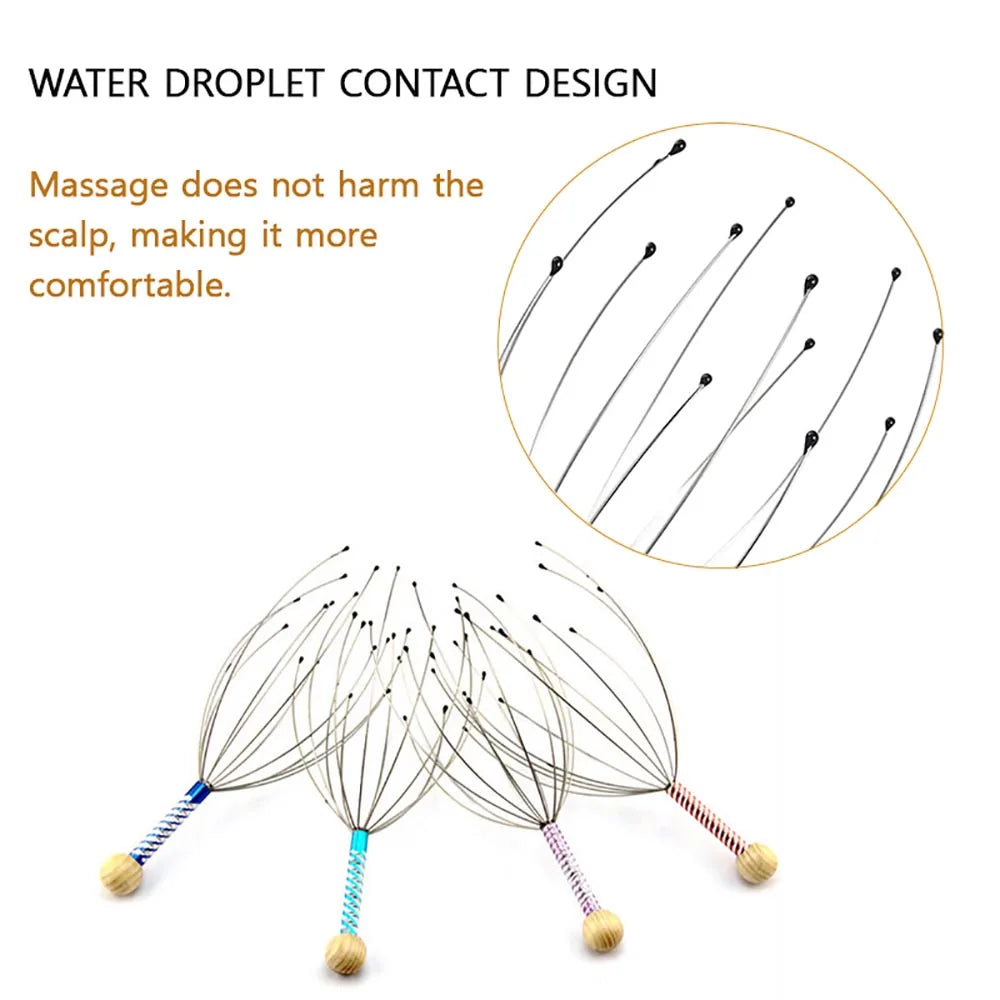 Random Octopus Head Massager Scratching Scalp Relaxation Relief Body Massager Scratcher Relieves Tension Health Care Tools