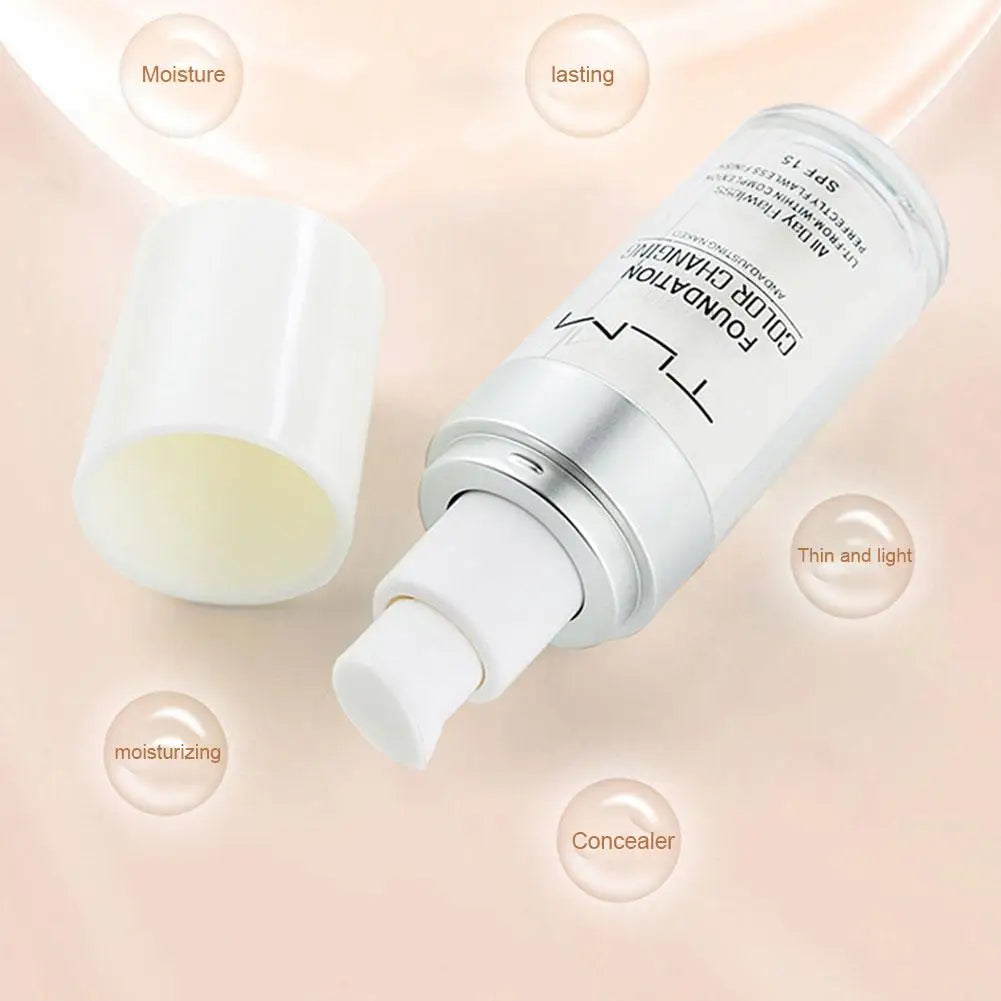 1/2/3PCs Color Changing Foundation, Temperature Liquid Foundation Naturally Blends Moisturizing Foundation Makeup Waterproof