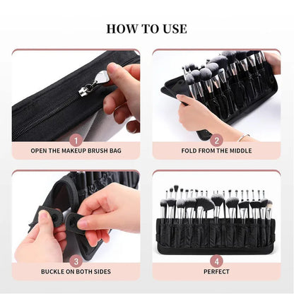Multifunctional Makeup Brush Storage Bag Makeup Artist Cosmetic Case Handbag Portable Travel Cosmetic Organizer Bag Beauty Tools