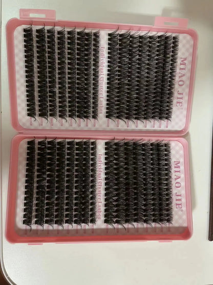 MJ 640pcs 30D/40D/50D/60D Individual Lashes Book Clusters Extensions False Eyelash DIY at Home Cluster Eyelash Extensions Makeup