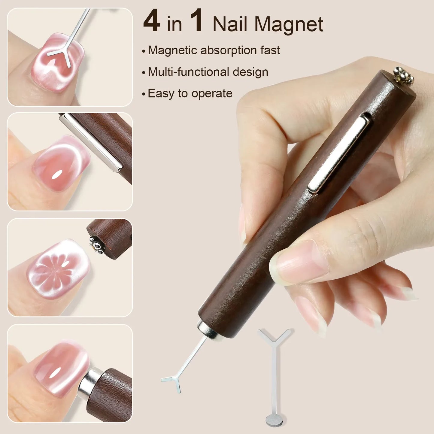 3 In 1 Multifunctional Strong Cat Eye Magnet UV/LED Gel Nail Magnetic Stick for Nail Art Design Manicure Special Tools