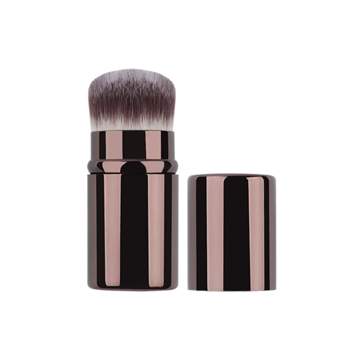 1pc Retractable Brush Makeup Brush Powder Blusher Powder Brush Mini Multi-function Portable With Aluminum Handle