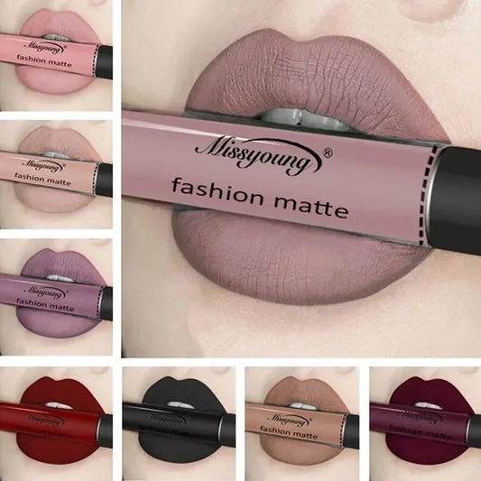 New Brand Makeup Lipstick Matte Lipstick Brown Nude Chocolate Color Liquid Lipstick Lip Gloss Matte Batom