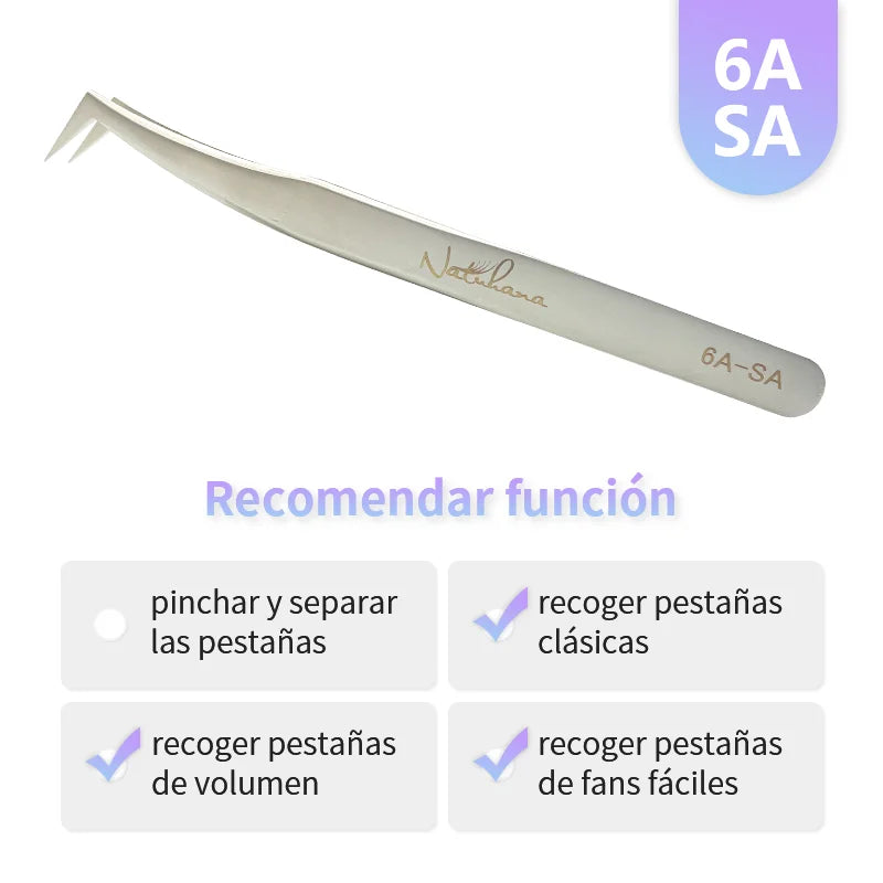 NATUHANA Professional Eyelash Extension Tweezers, High Precision Anti-Static Stainless Steel Lash Tools for Volume & Isolation