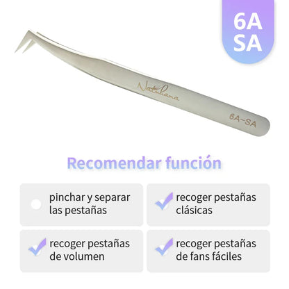 NATUHANA Professional Eyelash Extension Tweezers, High Precision Anti-Static Stainless Steel Lash Tools for Volume & Isolation