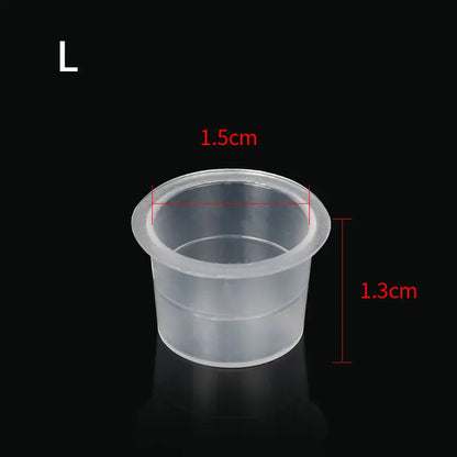 100PCS Tattoo Ink Cup S M L Disposable Microblading Steady Plastic White Permanent Makeup Ink Pigment Clear Holder Container Cap