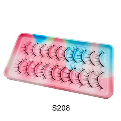 Natural Lashes 5/10 Pairs Eyelashes 3D Mink Lashes Manga Lashes Strip Lashes Band Soft Light False Eyelashes Makeup