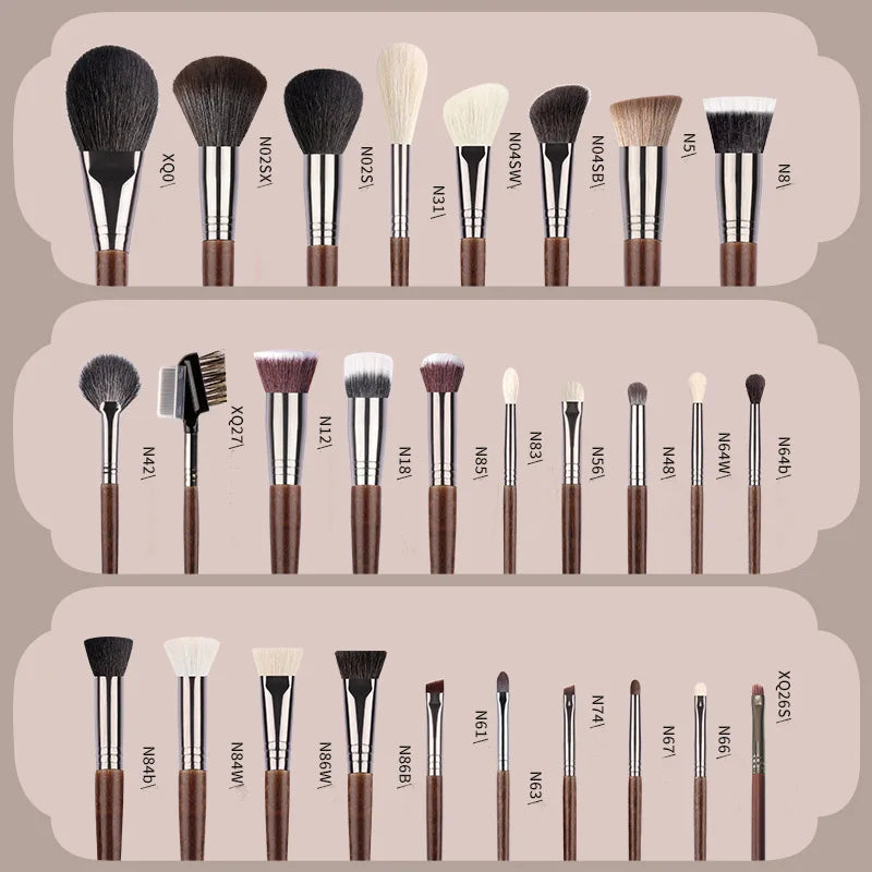 OVW Animal Hair Makeup Brush Complete Set 28PCS Lip Brushes Eyeshadow Brush Soft Makeup Brush Beauty Tools Smudge Brush Single