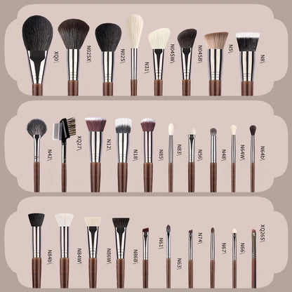 OVW Animal Hair Makeup Brush Complete Set 28PCS Lip Brushes Eyeshadow Brush Soft Makeup Brush Beauty Tools Smudge Brush Single