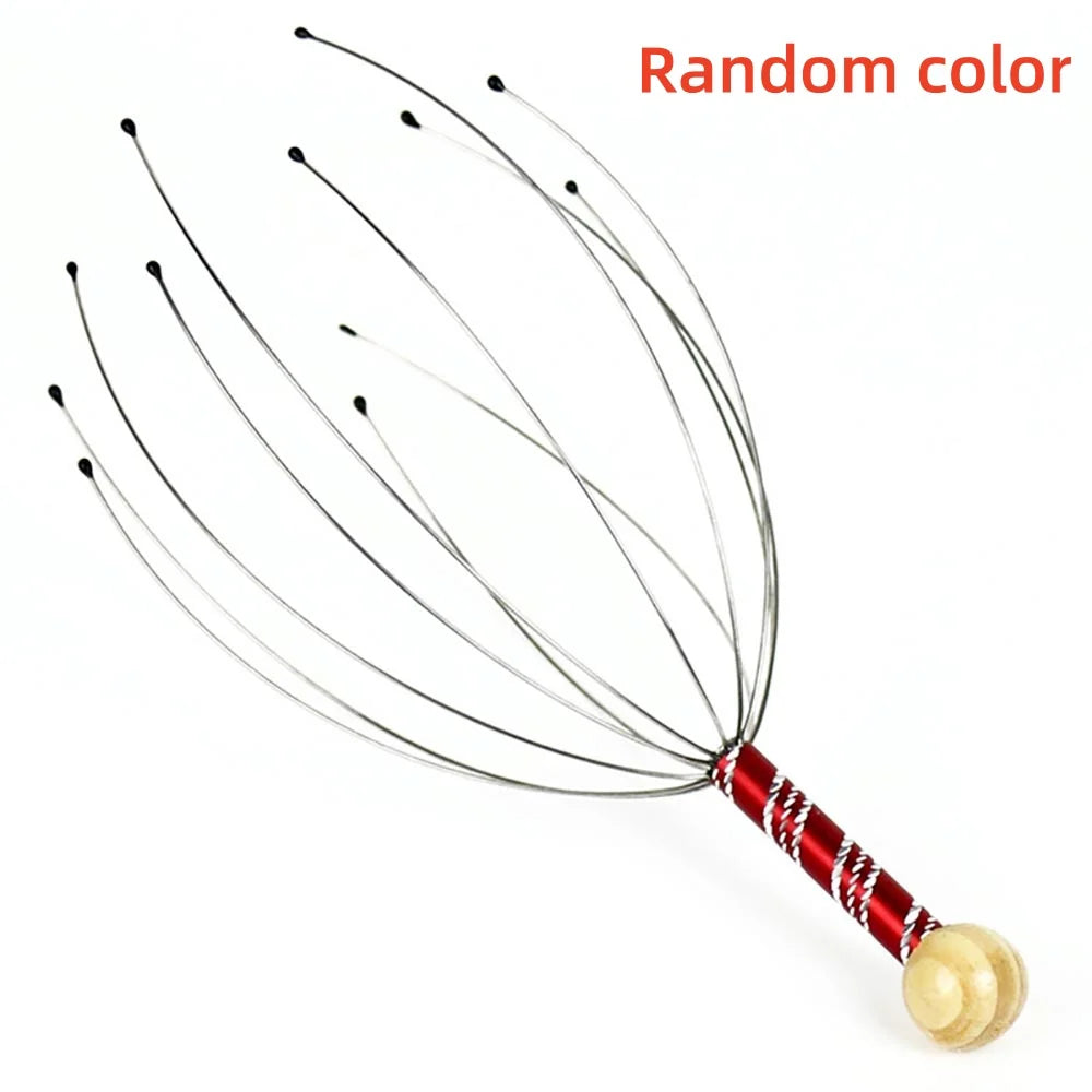 Random Octopus Head Massager Scratching Scalp Relaxation Relief Body Massager Scratcher Relieves Tension Health Care Tools