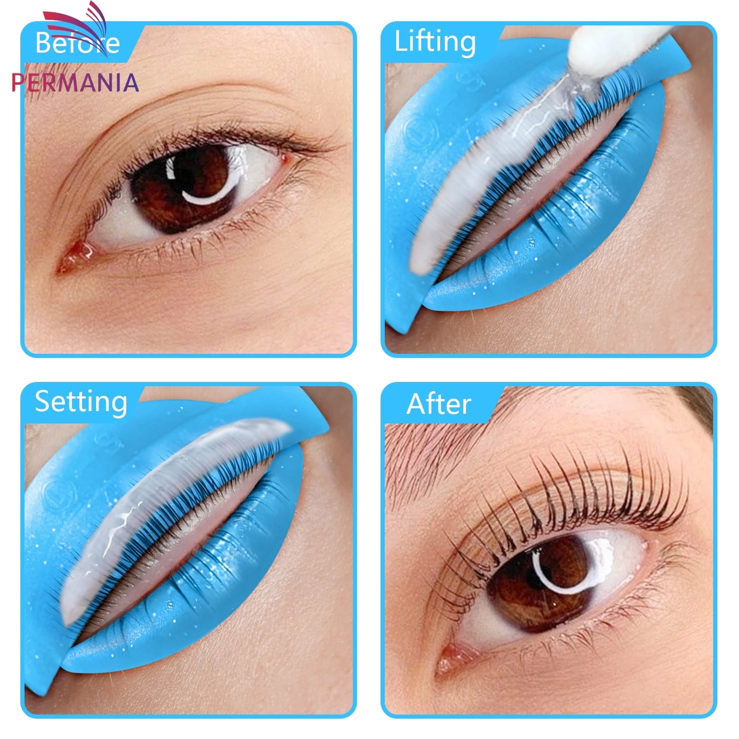 Permania Reusable Eyelash Lifting Silicone Lamination Pad Eyelash Perm Rods 3D False Eyelashes Extension Curler Pad Makeup Tools